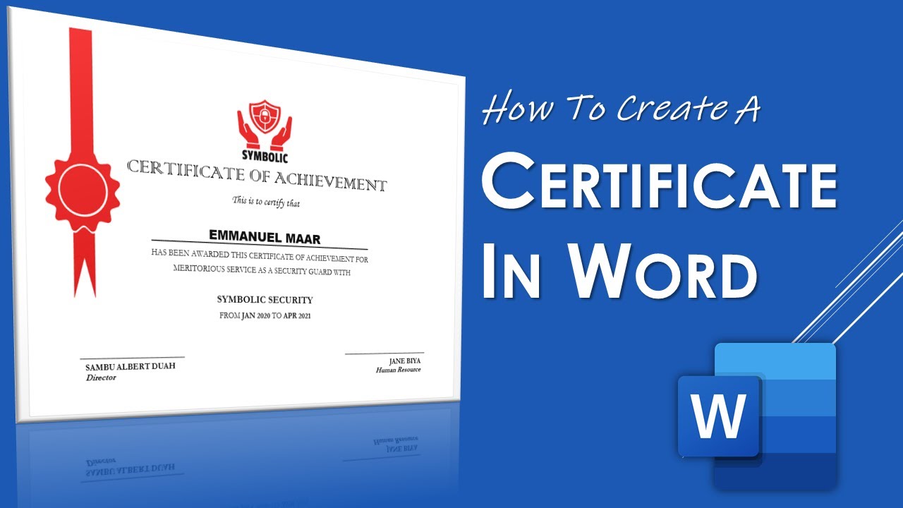 How to Create a Certificate of Achievement in Word | Certificate Template Design