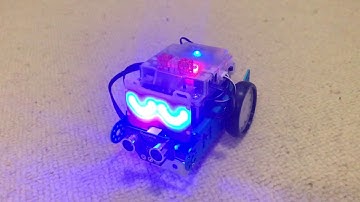 mBot wakes up. Using the light sensor and LED matrix.