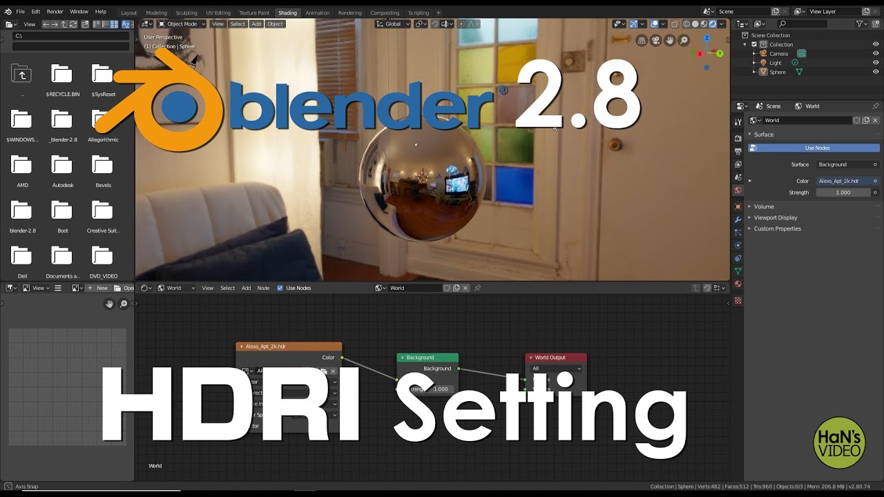 Blender 2.8 HDRI Setting. - YouTube