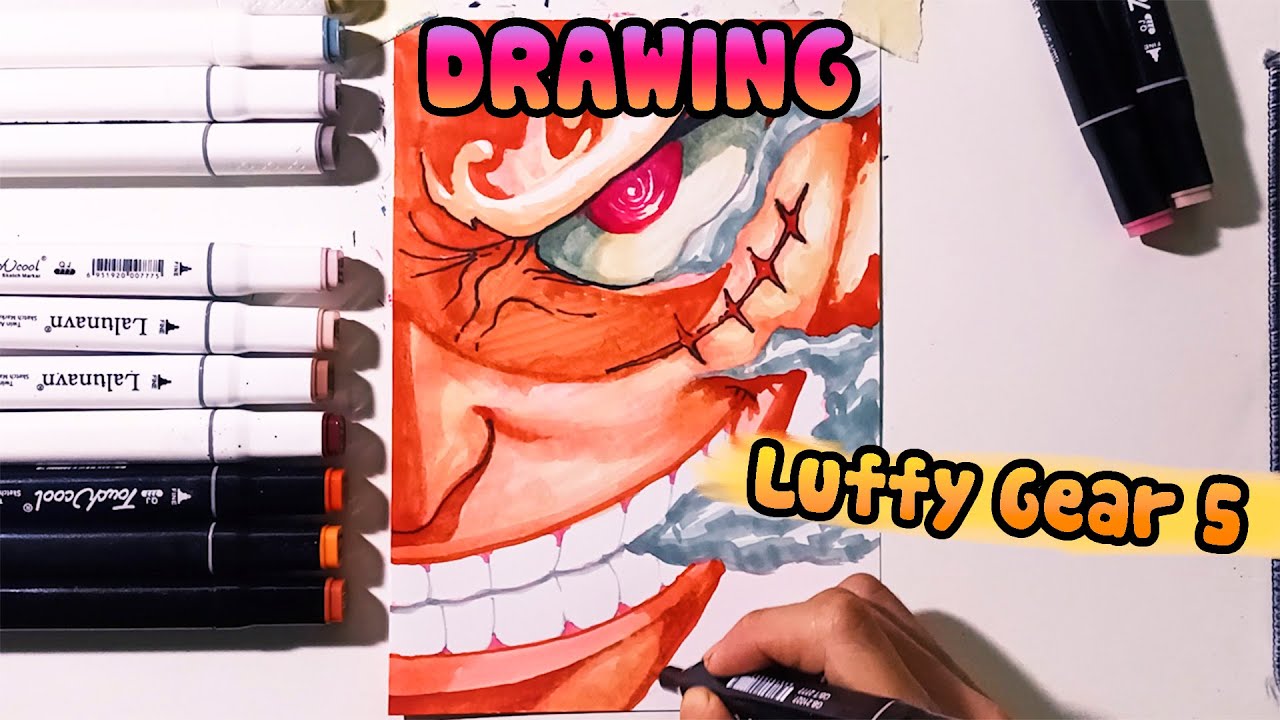 How To Draw Luffy gear 5 with marker pen | Step By Step | One Piece ...