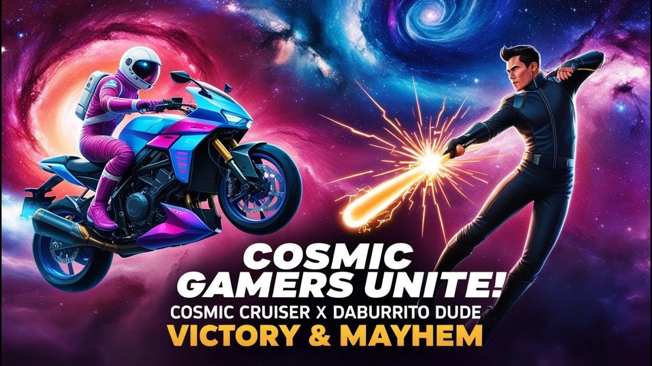 Cosmic Cruiser & Daburrito_Dude Madness! High-Speed Stunts & Electric Bat Battles in Fortnite