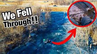 We Fell Through The Ice...then Caught Unexpected Monsters!!! (Inner City Fishing!!)