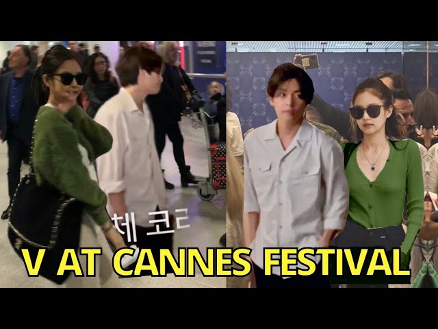 Taehyung & Lisa Arrive at Celine Fashion Show in Cannes Jennie Red Carpet  live festival 2023 idol 