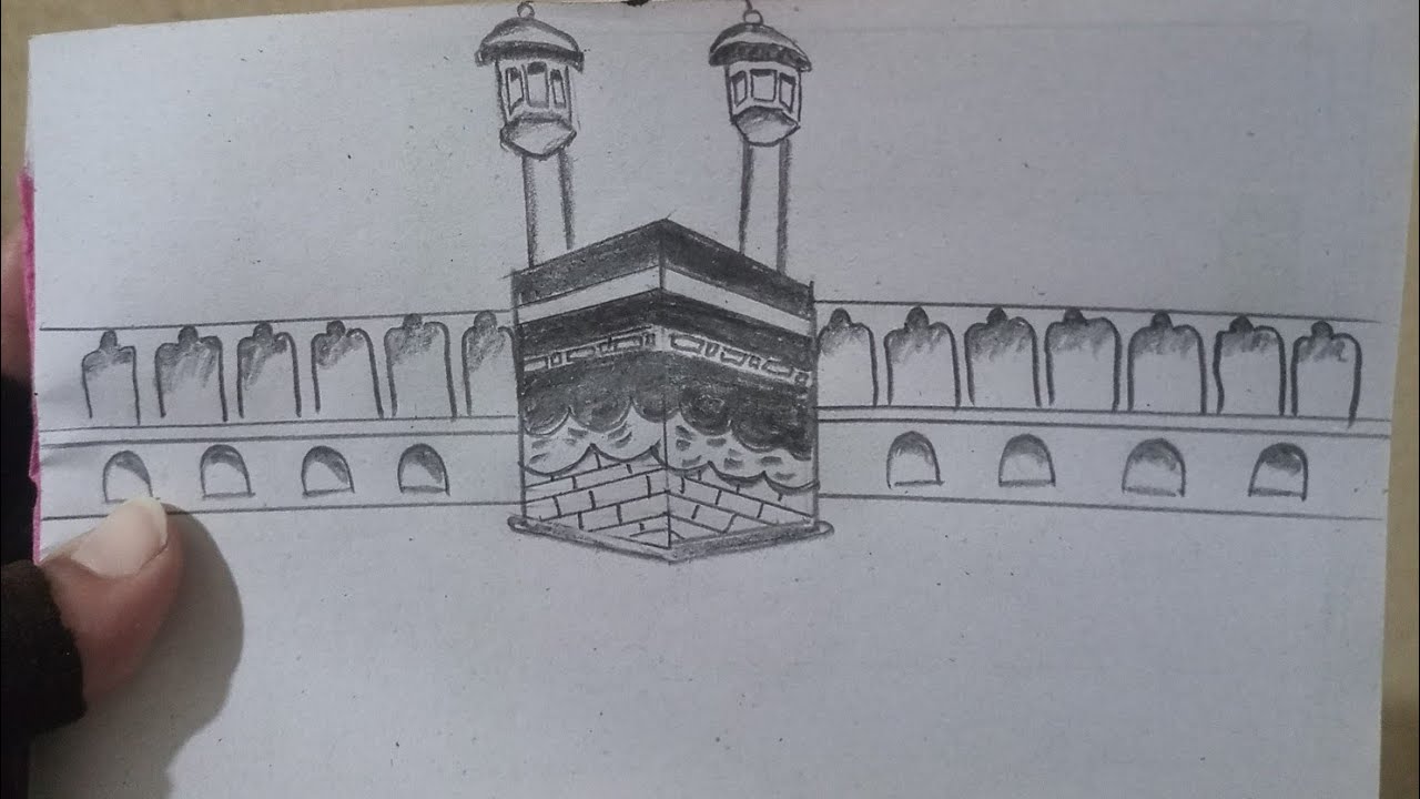 How to draw khana-e- kaaba drawing🕌||easy pencil skich ||tutorial drawing