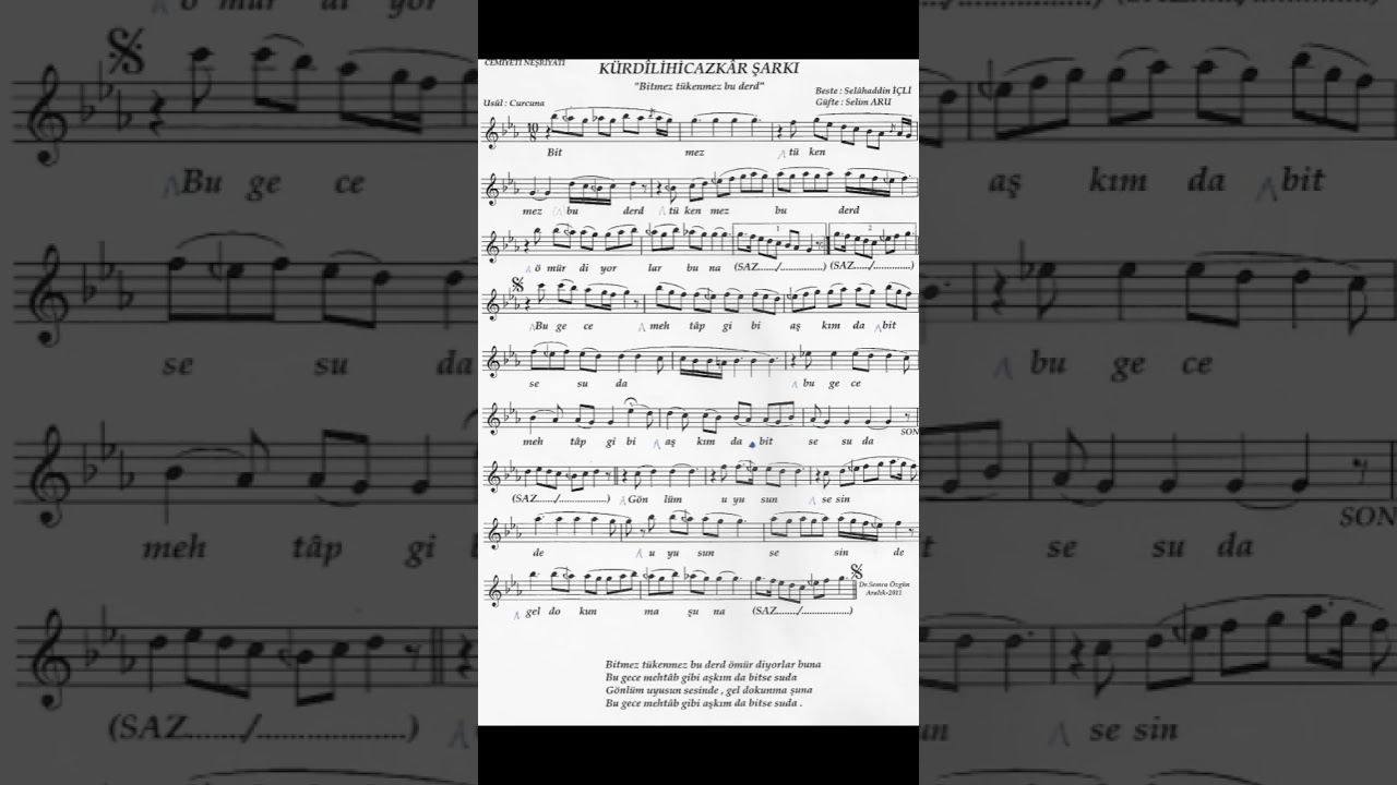 10-Kürdilihicazkar Şarkı - Bitmez Tükenmez Bir Dert