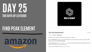 AMAZON INTERVIEW QUESTION | Find Peak Element (LeetCode problem 162)