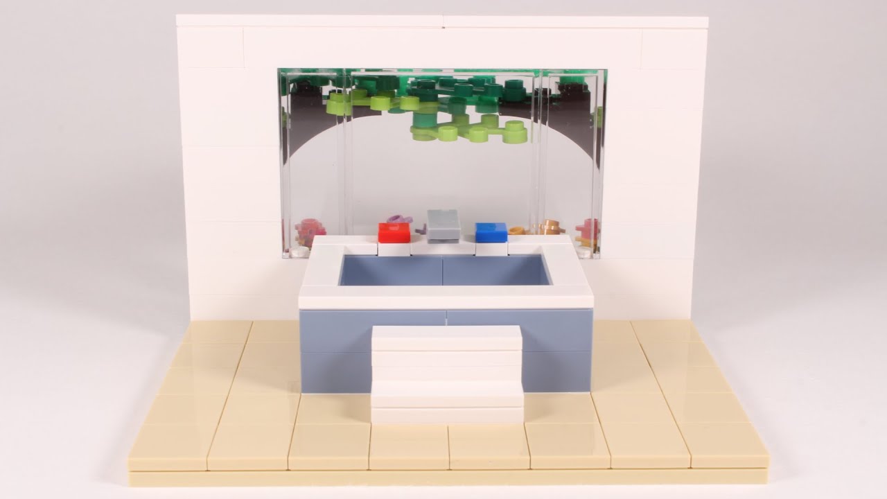 How to Build LEGO Modern Bathtub with Garden View YouTube