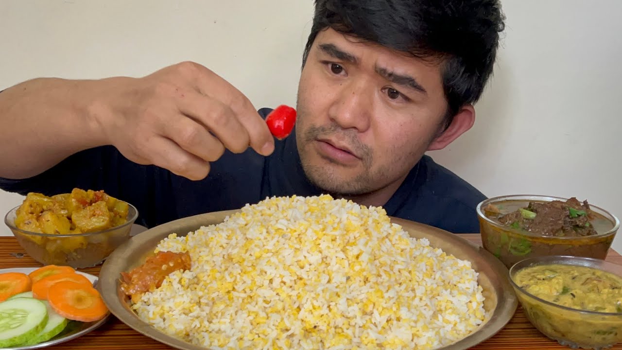 CORN RICE | BUFF CURRY | TARO CURRY | SALAD - YouTube