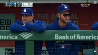 Pablo Sandoval pitches against the Dodgers and throws a perfect inning!!!