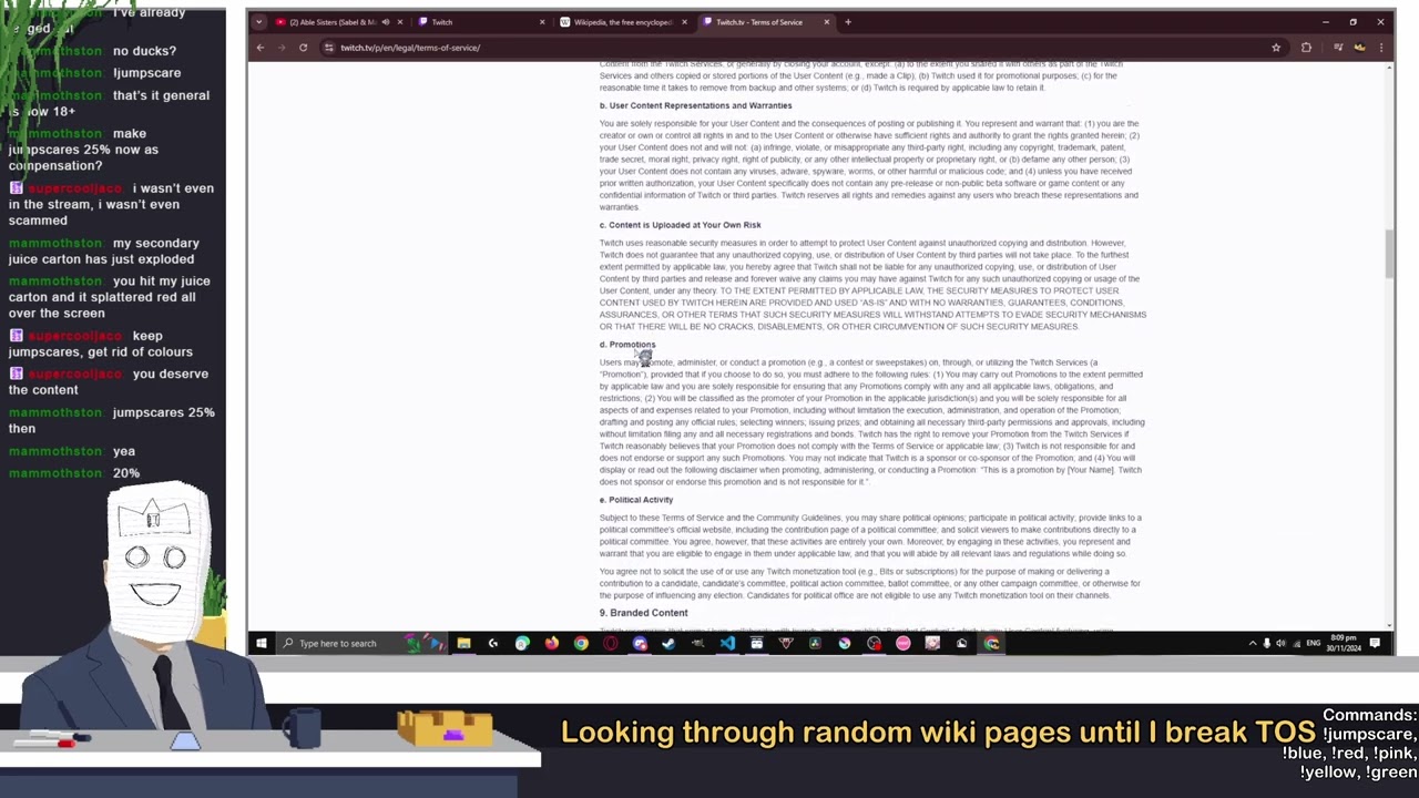 Looking thorugh random wiki pages until I break TOS (VOD)