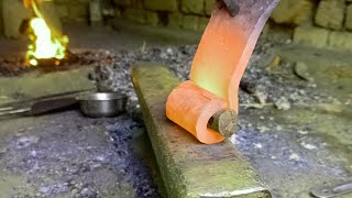 forging an axe from spring patti | blacksmithing | how to make an axe