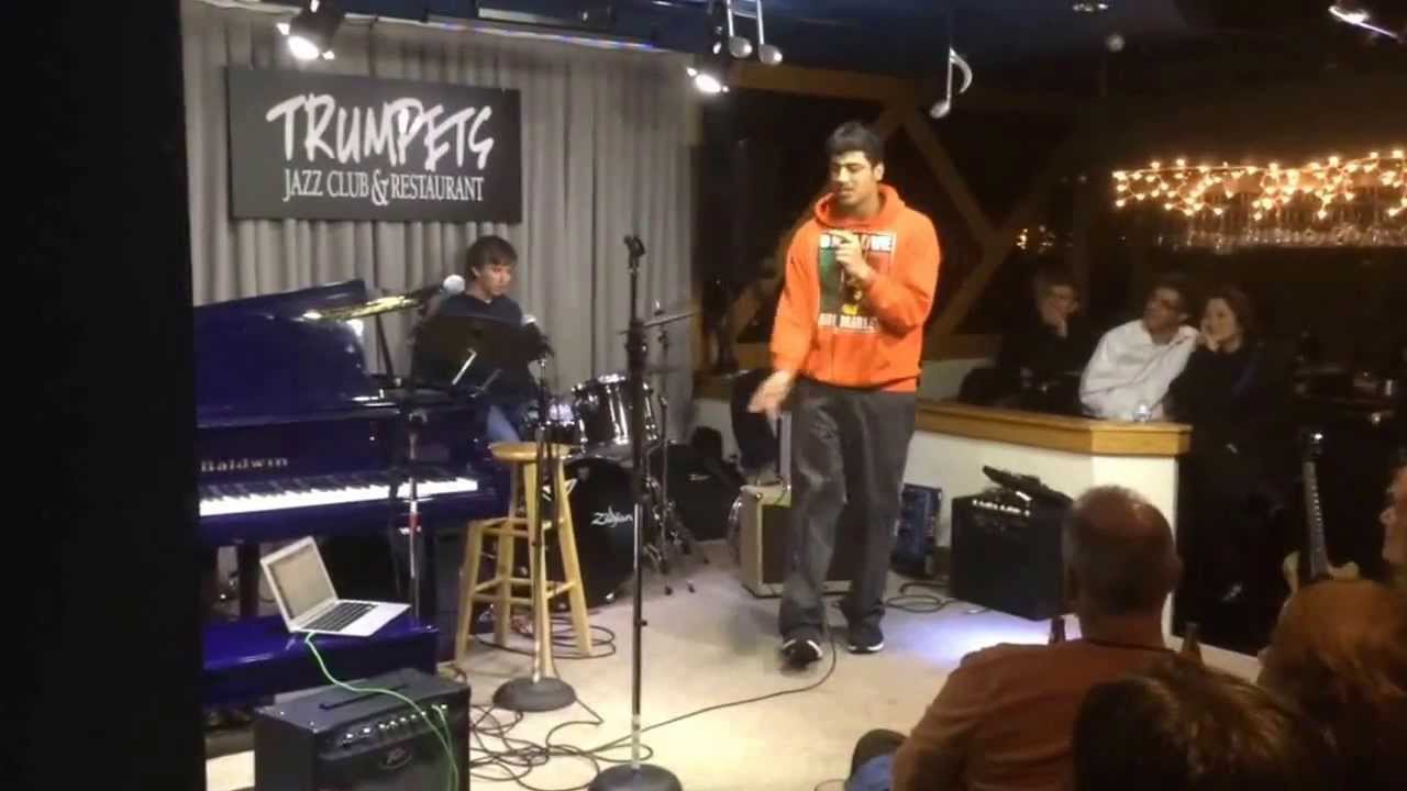 Kedar Ramanathan and Conor Linehan performing Eminem's Hailey's Song at Trumpets in Montclair NJ