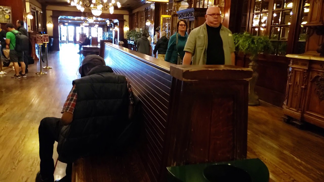 Main Street Station Hotel room and walk through the lobby - downtown Las Vegas