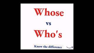 Whose v/s Who's #know the difference#shortvideo #viral #youtubeshorts #englishlearning #ytshort