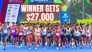 100 PRO Runners Race For $27,000 (New Delhi Half Marathon 2023) screenshot 4