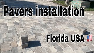 🔴PAVERS INSTALLATION 🇺🇸Trabajando En USA 🇺🇸 Drive way #florida entrada de casa