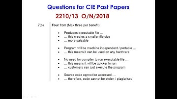 G-10 (O Level) Computer Science Questions from CIE Past Papers Lesson 16