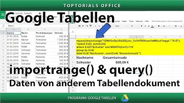 importrange und query kombinieren (Google Tabellen / Spreadsheets)