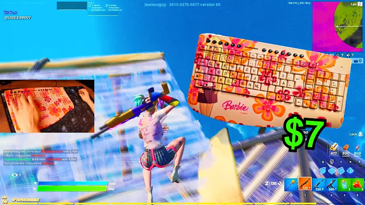 Barbie Keyboard ASMR Chill🤩Satisfying Gameplay Keyboard Fortnite 390 FPS Smooth 4K