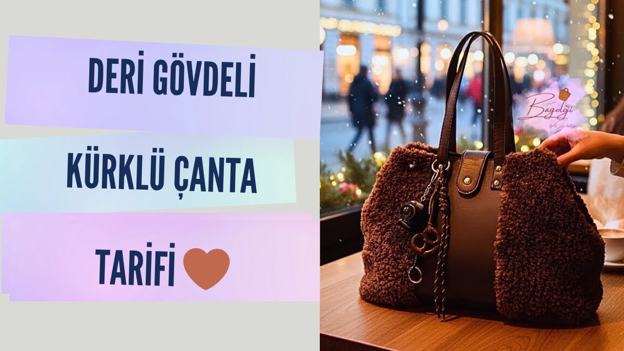 Deri Gövdeli Kürklü Çanta | Adım Adım Kolay Tarifi! 🔥 #çantayapımı #crochetbag 