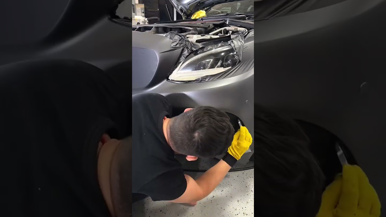 Mercedes Benz C43 AMG wrap in Matte Charcoal Metallic #automobile #carppf #ppfwrap #carwrap