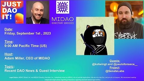 Just DAO It! DAO News & Interview with Paulo and Kohei from Senate Labs