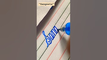 "Sangeeta" name in cursive handwriting #cursive #share #calligraphy #art #learn #names ##shorts