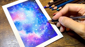色鉛筆で描く ギャラクシー | GALAXY | Colored Pencils Drawing