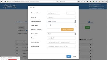 Affiliatly: How to manually add an order