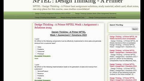 NPTEL : Design Thinking - A Primer Week 1 Assignment 1 Solutions 2023