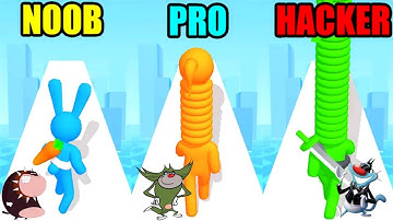 NOOB vs PRO vs HACKER Long Neck Run Android iOS Oggy And Jack Voice