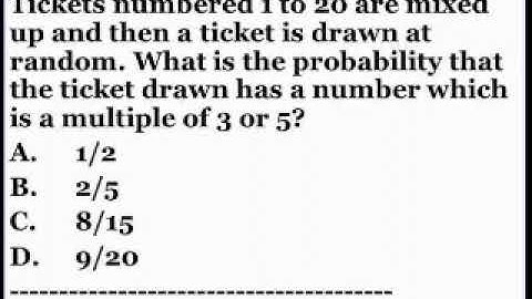 Basic Aptitude Q /calculating probability/. Tickets numbered 1-20 are mixed...