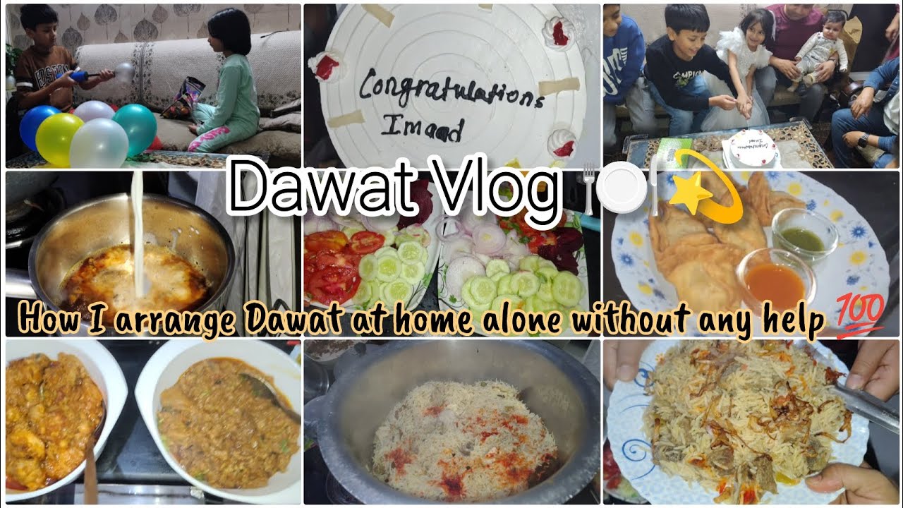 Dawat Vlog🍽️💫Imaad ka Quran poora huwa- Aamin🤲🏻| How I arrange Dawat at home alone without any help💯
