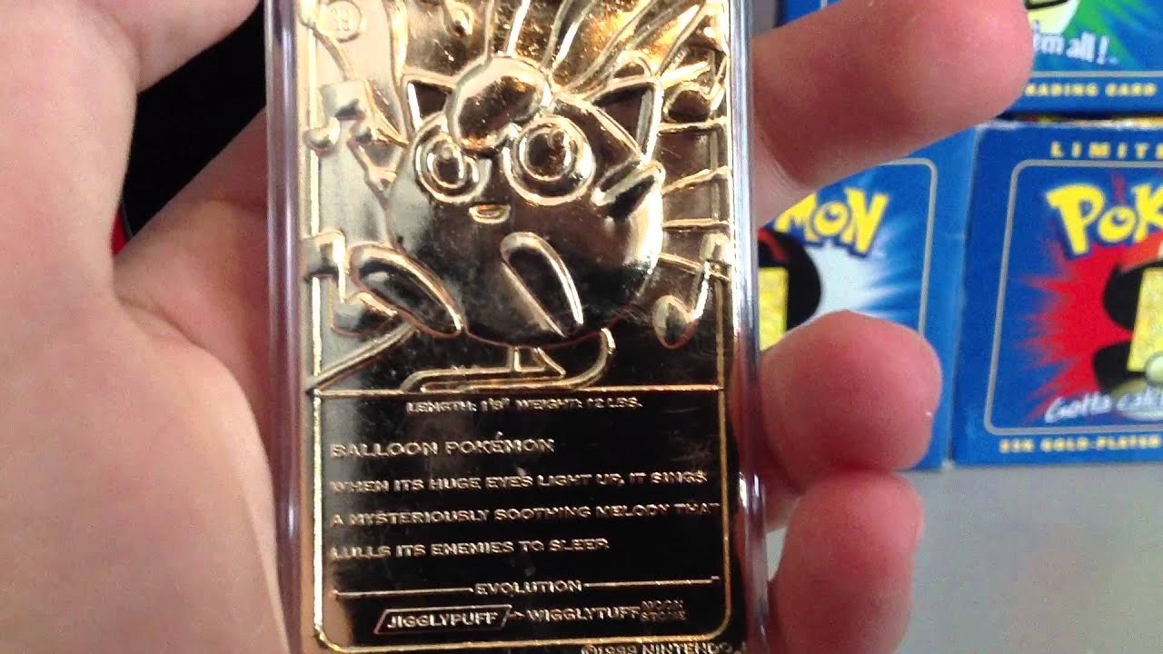 Opening a limited edition 23k gold plated jigglypuff pokemon card - YouTube