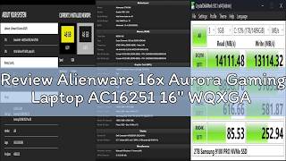 Review Alienware 16X Aurora Gaming Laptop Ac16251 16 Wqxga 240Hz G-Sync, Intel U9 275Hx, Nvidia Gef