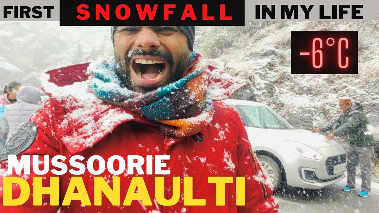 heavy snowfall in dhanaulti mussoorie 2022 | life में पहली बार इतनी बर्फ देखी, dream comes true