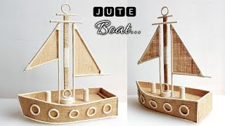 How to make a boat model with Jute and Cardboard | Jute Ship showpiece making | Jute Home Decor