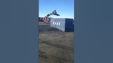 Thumbnail of Container Mishap: Crane Drops Shipping Container on Ground#container #shipping #fail