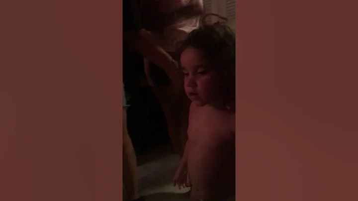 2yr old crys when she cuts her own hair