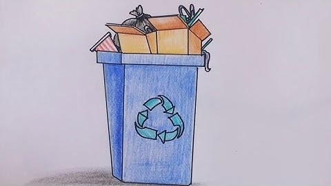 Dustbin drawing easy step by step/Dustbin drawing and colouring tutorial @ChalkDrawing 