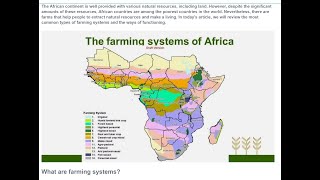 Cash Crop system and the Underdevelopment of Africa