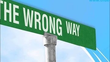 The Wrong Way Street Sign Metaphor PowerPoint Templates Themes And Backgrounds 0911