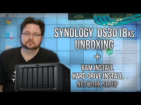 Synology DS3018xs Unboxing plus RAM and Hard Drive Install and Network Setup