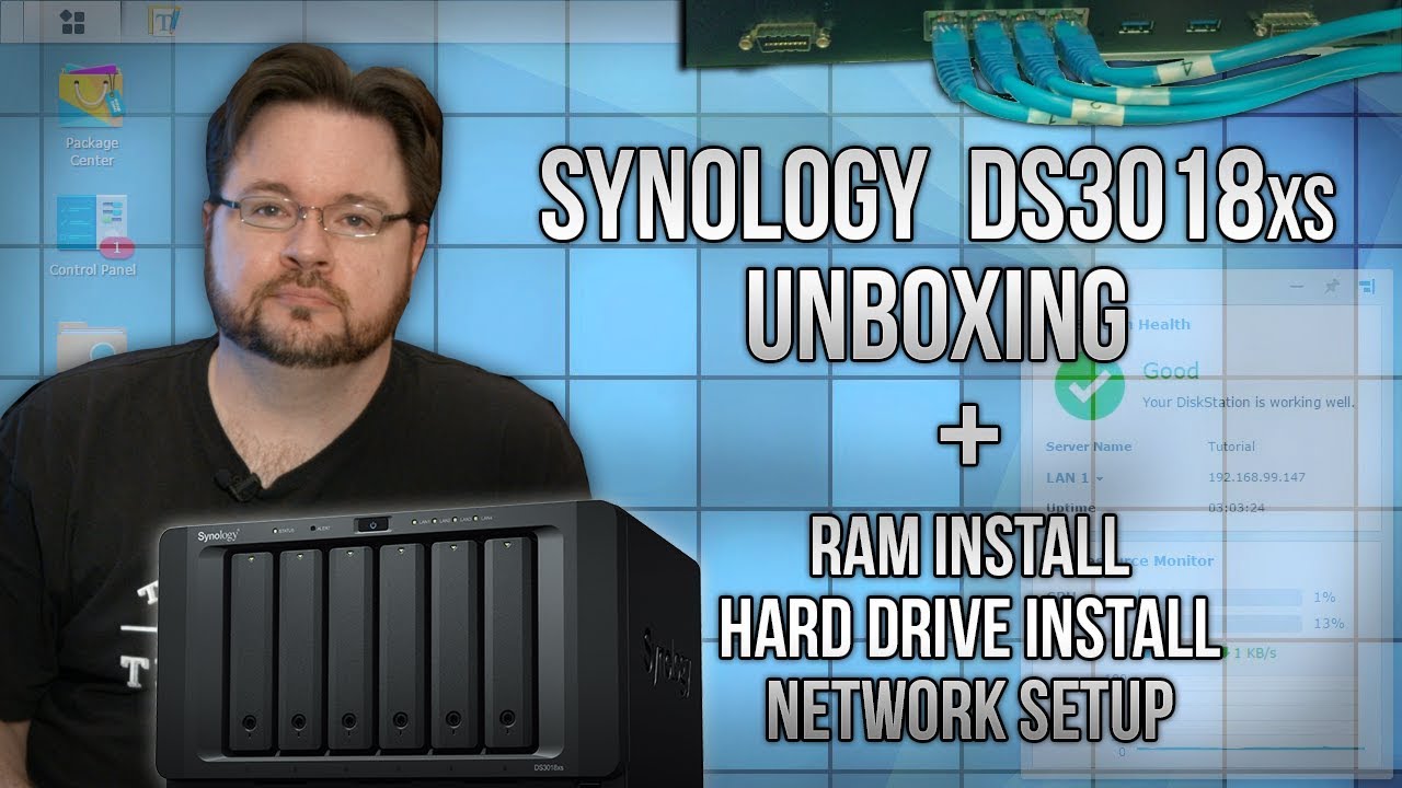 Synology DS3018xs Unboxing plus RAM and Hard Drive Install and Network Setup