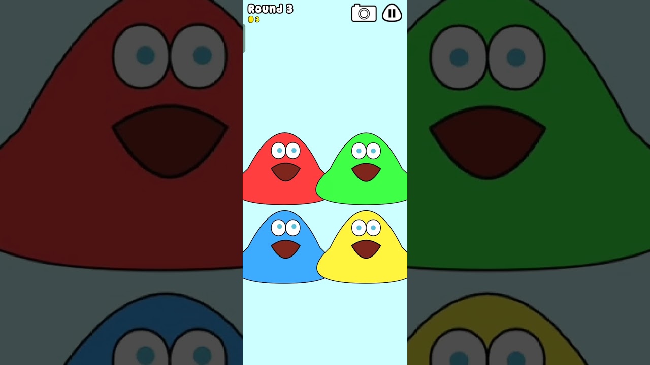 Lagi bermain game Pou nih yang layarnya lurus ke arah kanan kiri.