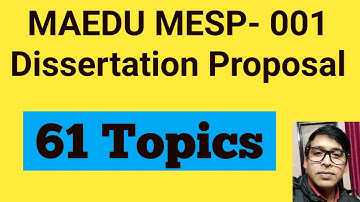 M. A. Education dissertation proposal topics || IGNOU MAEDU Synopsis Topics | MESP-001