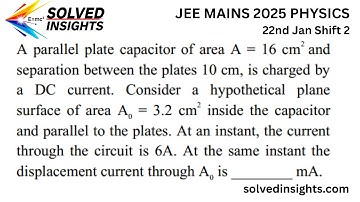 Verplaatsingsstroom in een laadcondensator | JEE Mains 2025 PYQ | Oplossingen
