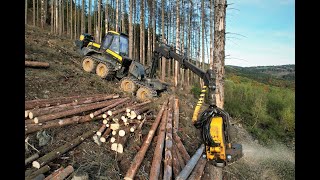 🌲4K|*Ergo in slope* • Ponsse Ergo & Herzog Winch • HarvesterAction • DroneView • Alterauge • Part-1🌲