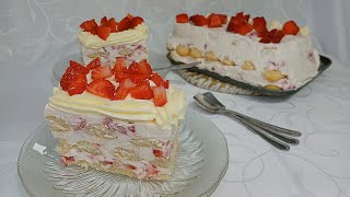 Torta sa piškotama i jagodama|Lady finger and strawberry cake