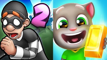 Robbery Bob 2 vs Talking Tom Gold Run Gameplay Android,ios Part 130